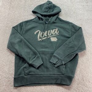 State of Mine Sweatshirt Mens Large Iowa Hoodie Green Graphic Pullover